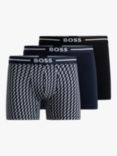 BOSS Logo Waistband Boxer Briefs, Pack of 3, Navy/Multi