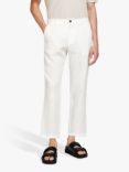 SISLEY Regular Fit Linen Trousers, White