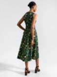 Hobbs Tanya Floral Cotton Midi Dress, Black/Multi