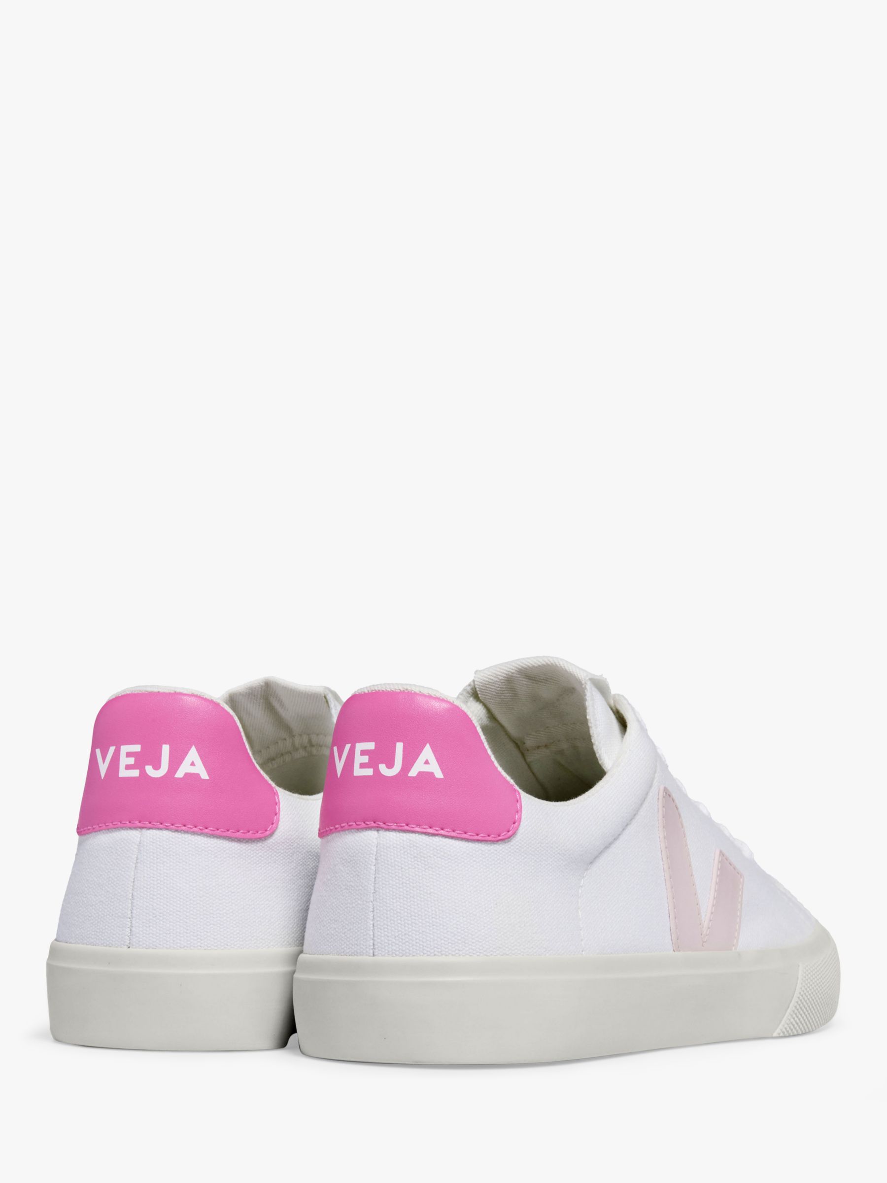 Buy VEJA Campo Canvas Trainers, White/Petal Online at johnlewis.com