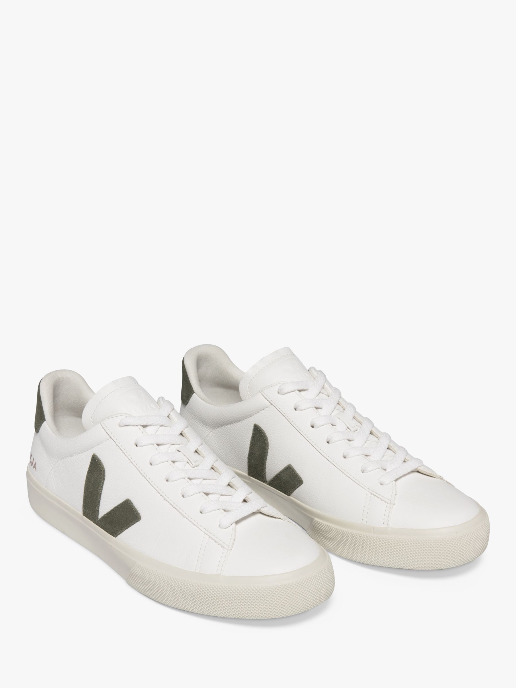 VEJA Campo Leather Trainers, White/Khaki