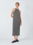 John Lewis ANYDAY Stripe Crochet Maxi Dress, Black/Multi