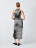 John Lewis ANYDAY Stripe Crochet Maxi Dress, Black/Multi