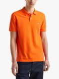 Benetton Short Sleeve Polo Shirt, Orange
