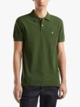 Benetton Short Sleeve Polo Shirt, Olive Green