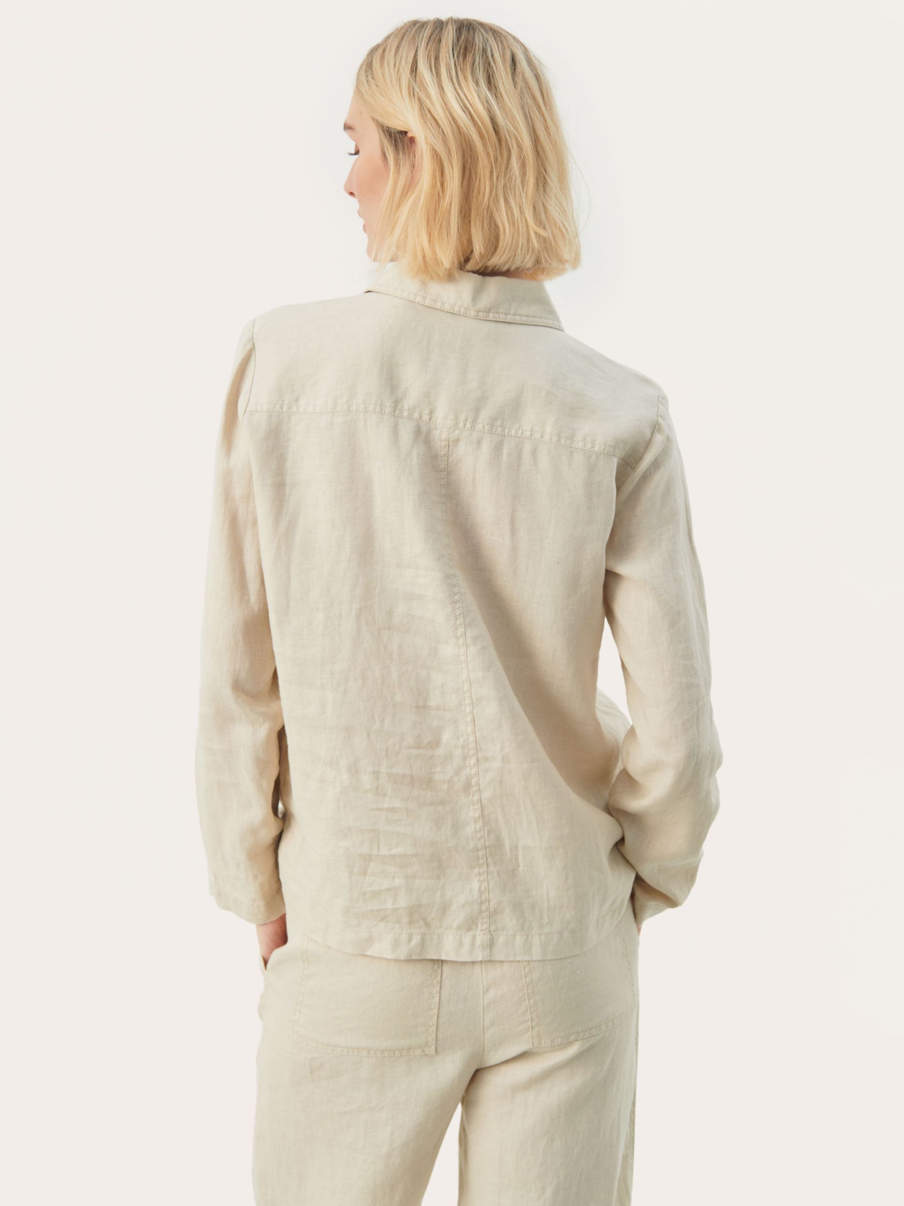 Part Two Elnora Linen Shacket, French Oak, 10