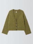 AND/OR Faye Cable Knit Wool Blend Cardigan, Olive