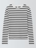 AND/OR Rib Stripe Long Sleeve Top, White/Black