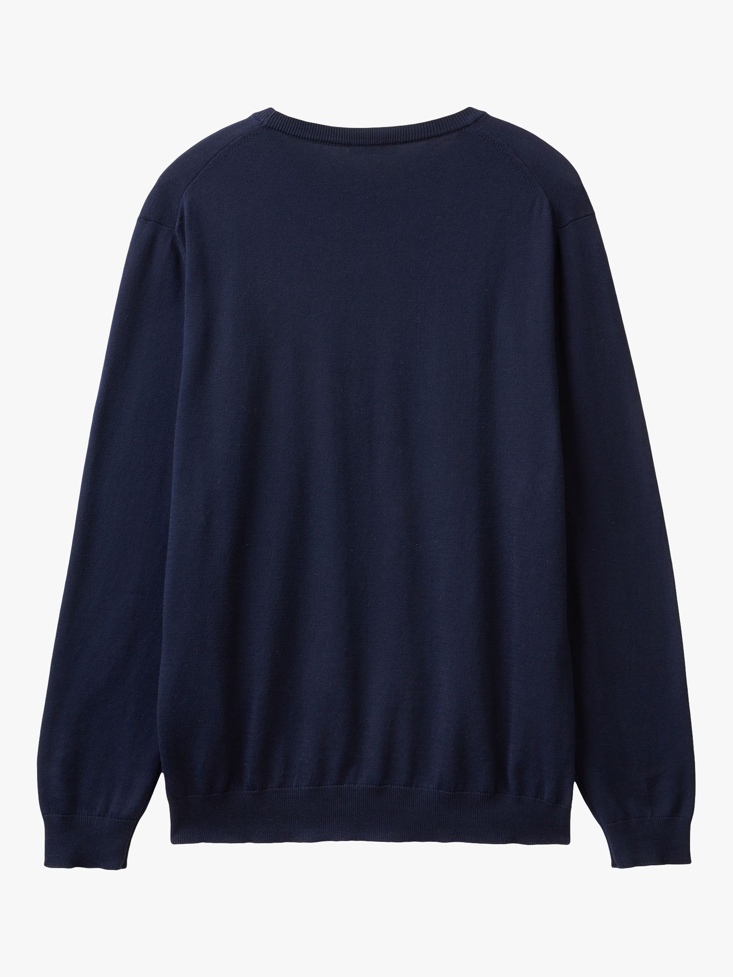 Benetton Cotton Crew Neck Jumper, Navy, S