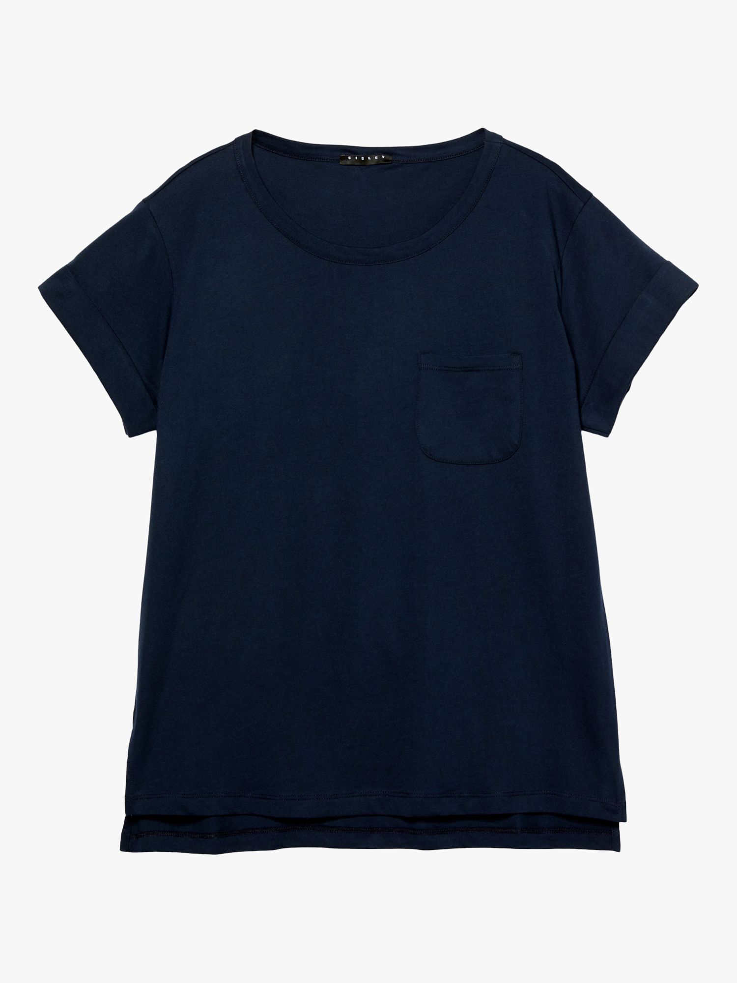 SISLEY Cotton Chest Pocket T-Shirt, Blue, XS