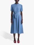 James Lakeland Short Sleeve Belted Midi Shirt Dress, Blue