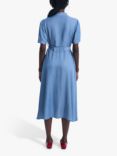 James Lakeland Short Sleeve Belted Midi Shirt Dress, Blue, Blue