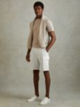 Reiss Oliver Drawstring Cargo Shorts, White