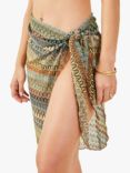 Accessorize Abstract Print Crochet Sarong, Multi
