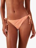 Accessorize Seersucker Striped Bikini Bottoms, Orange/Pink