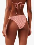 Accessorize Seersucker Striped Bikini Bottoms, Orange/Pink