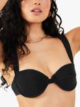 Accessorize Shimmer Moulded Bikini Top, Black