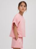 Reiss Kids' Leah Crew Neck T-Shirt & Shorts Set, Pink