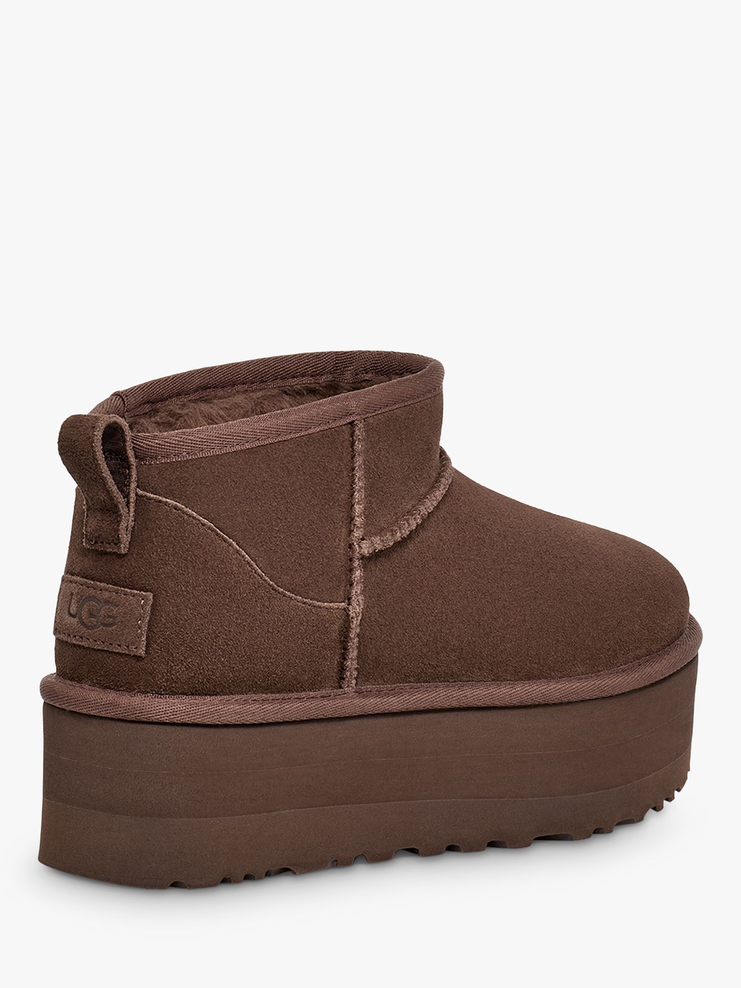 UGG Classic Ultra Mini Platform Suede Boots, Brown Chocolate, 3