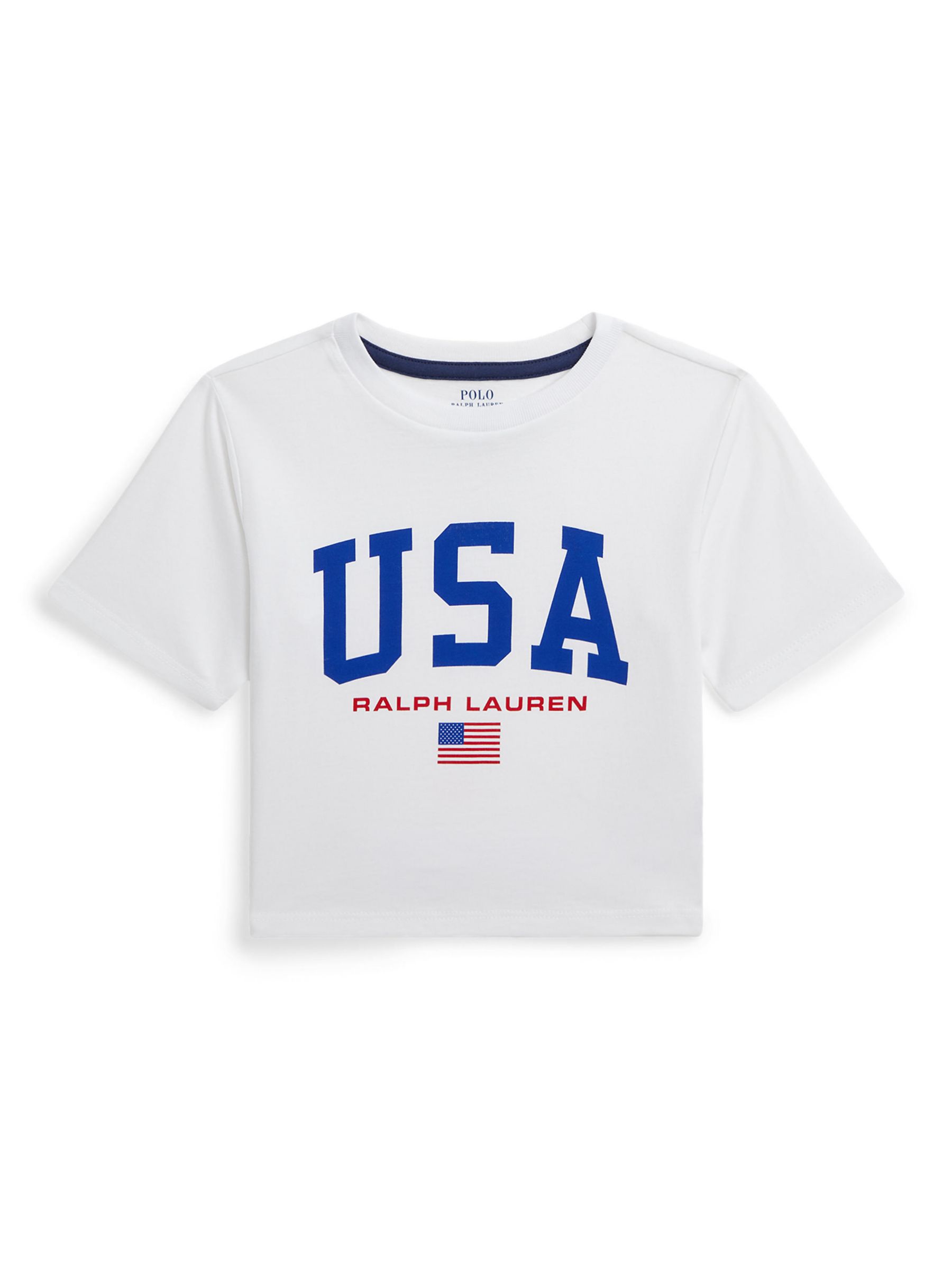 Ralph Lauren Kids' Logo USA T-Shirt, White, 2 years