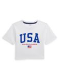 Ralph Lauren Kids' Logo USA T-Shirt, White
