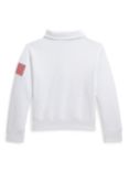 Ralph Lauren Kids' Logo USA Half Zip Sweatshirt, White
