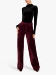 Good American Velvet Long Sleeve Bodysuit, Black