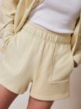 Mint Velvet Cotton Blend Sweat Shorts, Yellow