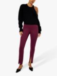 Good American Scuba Pull On Slim Fit Trousers, Oxblood