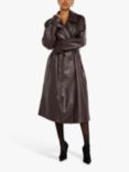 Good American Uniform Faux Leather Trench Coat, Bark