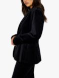 Good American Velvet Sculpted Blazer, Black