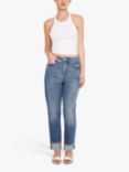 Good American The Weekender Cuffer Jeans, Indigo 711