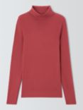 John Lewis Heat Generating Ribbed Roll Neck Thermal Top, Red Earth