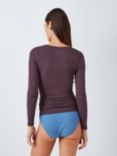 John Lewis Heat Generating Ribbed Long Sleeve Top, Plum