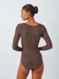 John Lewis Heat Generating Ribbed Scoop Bodysuit, Chocolate