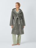 John Lewis Faux Fur Dressing Gown, Sage