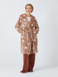 John Lewis Waffle Star Dressing Gown, Caramel/Ivory