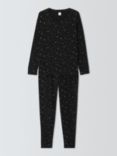 John Lewis Stars Jersey Pyjama Set, Black/Ivory