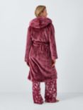 John Lewis Cece Shimmer Fleece Dressing Gown, Maroon