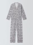 John Lewis Stag Brushed Cotton Pyjama Set, Grey/Ivory