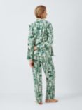 John Lewis Fir Tree Shirt Long Pyjama Set, Ivory/Green