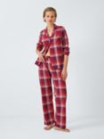 John Lewis Christmas Plaid Check Brushed Cotton Pyjama Set, Red