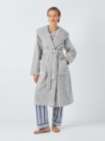 John Lewis Chevron Hooded Dressing Gown, Silver