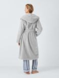 John Lewis Chevron Hooded Dressing Gown, Silver