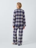 John Lewis Plaid Check Brushed Cotton Yarn Dye Pyjama Set, Navy/Toffee