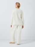 John Lewis Borg Cuffed Top & Wide Leg Pyjama Set, Ivory