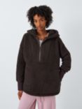 John Lewis Half Zip Borg Lounge Top, Chocolate Torte