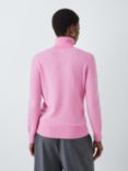 John Lewis Cashmere Roll Neck Jumper, Mid Pink