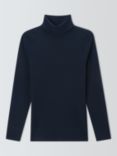 John Lewis Rib Roll Neck Jumper, Navy