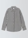 John Lewis Cotton Blend Stripe Shirt, Navy/Multi